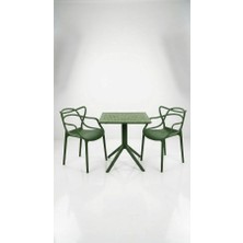 Çavdar Group Santa 2 Kişilik Bistro Set 70X70 Sorty Sabit Masa 2 Adet Santa Koltuk Cafe Bahçe Balkon Mini Set