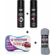 Araç Bakım Seti Selsil Motor Temizleme Spreyi 500 ml + Selsil Fren Balata Temizleme Spreyi 500 ml + Araç Yıkama Süngeri + Süper Emici Oto Kurulama Bezi 50X70 cm Araç Bakım Seti