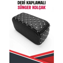 Univoa Alfa Romeo Gt Ile Uyumlu Sünger Kolçak Siyah Deri Beyaz Dikişli