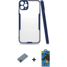 İlk El Grup Ieg™ iPhone 11 Pro Max Kılıf Atlas Asil Serisi - Siyah 18D Cam Ekran Koruyucu + Gold Shine Kamera Lens Koruma Cam