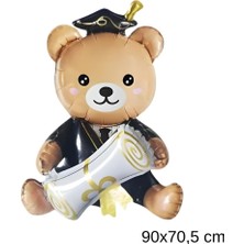 Patladı Gitti Mezuniyet Temalı Ayıcık Folyo Balon 90X70 cm