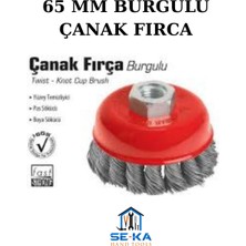 Seka Hand Tools Burgulu Çanak Tel Fırça 65 mm Spiral Taşlama Uyumlu – Pas Temizleme Metal Fırça