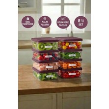 Selka Home 8 Adet 0.5 Lt. Nora Organizer Buzdolabı Buzluk Düzenleyici Saklama Kabı