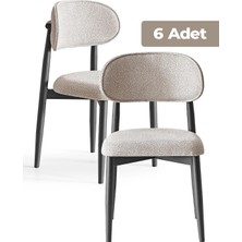 Asaella Mobilya Kara 6'lı Sandalye – Modern ve Sade Sandalye Metal Polo