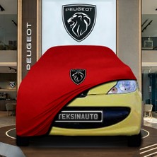 ULTRASHOP Peugeot 107 (2005-2014) Kırmızı Kumaş Oto Branda Araca Özel Penye Araba Brandası Araç Örtüsü