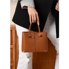 Özüm Çanta Kadın 3 Bölmeli Uzun Askılı Kol ve Omuz Çantası Taba