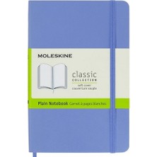 Moleskine Yumuşak Kapak Defter Ortanca Mavisi (Çizgisiz - 9X14) - 0925