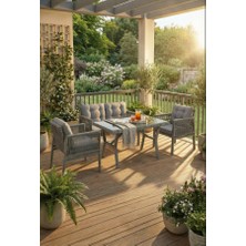 Çavdar Group Zara Raddan 2+1+1 Çay Seti Balkon Teras Bahçe Mobilyası El Örgüsü Raddan 4 Kişilik Oturma Grubu