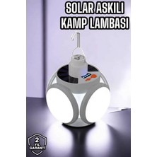 MidasTech Güneş Enerjili Solar Aydınlatma Kamp Çadır Lambası Şarjlı Ampül LED Şarjlı El Feneri Iş�