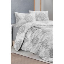 Aytunç Etnik Gri %100 Pamuklu (Çarşafsız) Çift Kişilik Nevresim Seti 200X220 cm