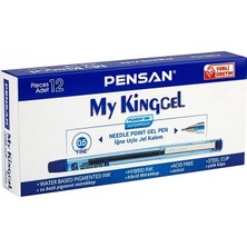 Pensan My-King Jel Metal Klips Kalem Mavi 12 Adet
