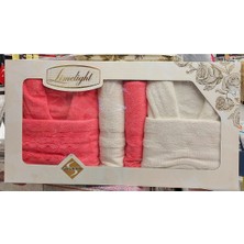 Limelight Select Ekonomik Aile Bornoz Seti (6 Parça)-Krem Nar Çiçeği