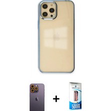 İlk El Grup Ieg™ iPhone 12 Pro Max Kılıf Doruk Doku Prime - Siyah 5d Eko Cam Ekran Koruyucu + Sarı Neon Fosforlu Kamera Lens