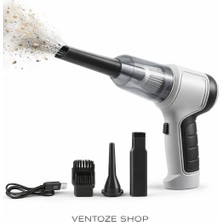 Ventoze Kablosuz Araç Süpürgesi Şarjlı Güçlü Vakum 2’si 1 Arada Üfleme Çekme Mini Oto Süpürge