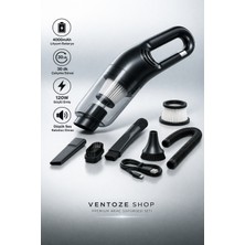 Ventoze 120W 4000MAH Kablosuz Araç Süpürgesi | 5 Başlıklı Islak Kuru Şarjlı Oto Süpürge Güçlü Emiş