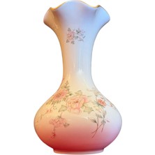 Fransız Limoges El Boyama Porselen Vazo 20,5 cm Boyunda