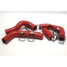 Otovadim Tofaş Doğan Kartal Şahin M131 Silikon Radyatör (Termostat) Hortum Seti Kelepçe Dahil Kırmızı (Düz Motor Uyumlu) 8 Adet Kelepçe