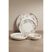 İpek Porselen 6 Kişilik Toledo 24 Parça Krem  Porselen Yemek Takımı Vesta – Şık Sofra Seti