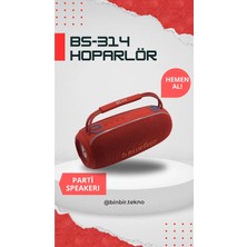 Blueseed Binbirtekno BS-314 Kırmızı Bluetooth Speaker | Güçlü Bass, Yüksek Ses, Taşınabilir Kablosuz Hoparlör