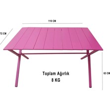 Nebel Portatif Katlanır Dayanıklı Kamp ve Piknik Masası Pembe