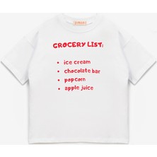 Le Mabelle Beyaz Dondurma Baskılı Çocuk Tişört