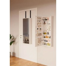 Asaella Mobilya Laven Aynalı, Asılabilir, Fonksiyonel, Kullanışlı, Şık, Ahşap, Beyaz, Takı ve Makyaj Dolabı,