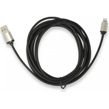 TKÇ Mey Ithalat®  USB To Lightning 3m Kablo - Siyah