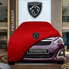 ULTRASHOP Peugeot 108 Top (2018 - ) Kırmızı Kumaş Oto Branda Araca Özel Penye Araba Brandası Araç Örtüsü