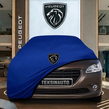 ULTRASHOP Peugeot 301 (2017 -) Mavi Kumaş Oto Branda Araca Özel Penye Araba Brandası Araç Örtüsü