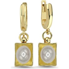 Kayra Gümüş Inci Taşlı Küpe GMKP30