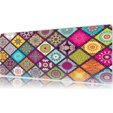 Urzuva Color Mandala Gaming Oyuncu Xl Mouse Pad  Mousepad 70X30 cm 3mm Dikişli Model