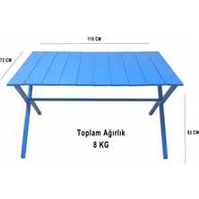 Nebel Portatif Katlanır Dayanıklı Kamp ve Piknik Masası Mavi