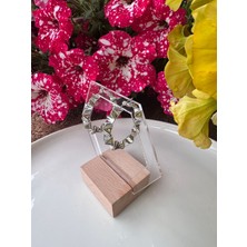 Ebru Çitak Gümüş Renk Zikzak Halka Küpe - 3.50 cm