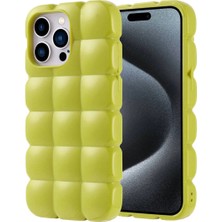 Ahlttiba Apple iPhone 15 Pro Max Kılıf Parlak Esnek Silikon Cep Telefonu Için Uyumlu Kapak Dom Dom Kapak