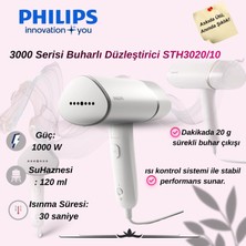 Philips Phılıps 3000 Serisi Buharlı Düzleştirici, 1000W, 20G/DK Sürekli Buhar, 30 Saniyede Hazır, STH3020/10