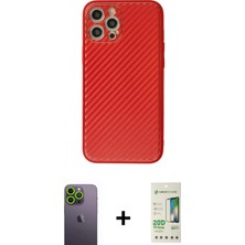 İlk El Grup Ieg™ iPhone 12 Pro Max Kılıf Ahenk Işık - Siyah 20D Premium Cam Ekran Koruyucu + Yeşil Neon Fosforlu Kamera Lens