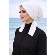 Erasra Class Eşarp Bone Pamuklu Kaliteli Kumaş.kayma Yapmaz Ekru Renk