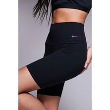 Nike Training Zenvy Dri Fit High Rise 8 Inch Shorts Kadın 20 cm Yüksek Bel Reflektörlü Tayt Şort Siyah