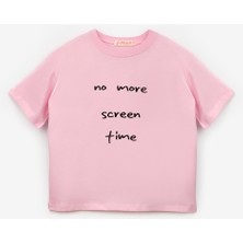 Le Mabelle Pembe Motto Baskılı Çocuk Tişört