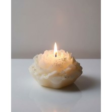 Artea Tasarım Dekoratif Gold Simli Lotus Çiçeği Tasarımlı Mum