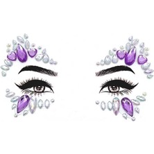 Le Mabelle Lila Kalp ve Zümrüt Desenli Kız Çocuk Yüz Sticker