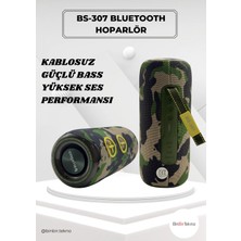Blueseed Binbirtekno BS-307 Bluetooth Speaker | Güçlü Bass, 20W Taşınabilir Kablosuz Hoparlör-Kamuflaj