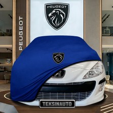 ULTRASHOP Peugeot 308 1 (2007-2013) Mavi Kumaş Oto Branda Araca Özel Penye Araba Brandası Araç Örtüsü