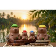 Farbu Oyuncak Sevimli Kapibara Ailesi: 4'lü Kapibara 2 Büyük 2 Küçük Mini Dekoratif Oyuncak Hayvan Figür Seti