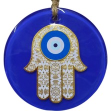 Mixperi Ekoratif Lacivert Cam Nazar Boncuğu - Fatma Ana Eli Figürlü Şans ve Bereket Süsü