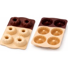 Evolis Kitchen Isıya Dayanıklı Silikon Yanmaz Yapışmaz Tepsi Görünümlü 6 Karma Model Muffin Kek Kalıbı