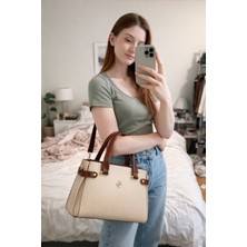 Miami Polo Clup Kadın Omuz Çantası Çok Bölmeli – Gold Detaylı Şık El ve Askılı Kadın Çanta