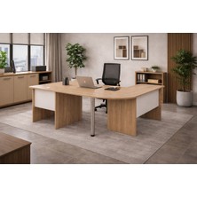 Alpino Mobilya Alpino Omega Ofis Masası (Sonoma) - 200 x 140 x 74