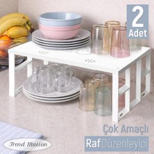 Trend Maison Çok Amaçlı Metal Dolap Içi Raf Düzenleyici Mutfak & Banyo Organizer Rafı 2 Adet