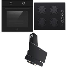 Narte Ankastre Set; CG20060B Ocak, OV200B Fırın, H10060BX Davlumbaz
